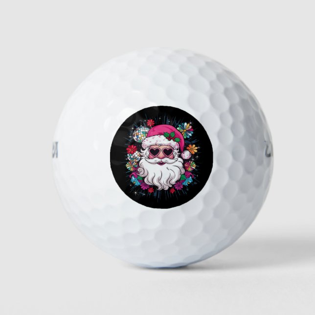 Balles De Golf Disco Rose Père Noël Noël Fête de Noël Drôle (Devant)