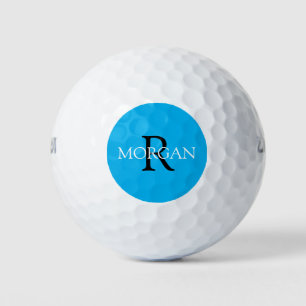 Balles De Golf do-it-yourself Monogramme & Nom, Texte noir et bla