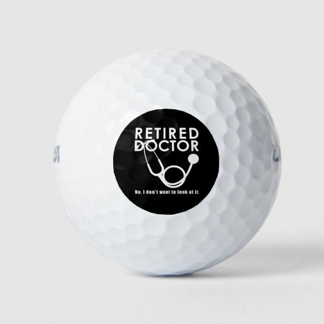 Balles De Golf Docteur à la retraite w Stethoscope et Sassy Funny (Devant)