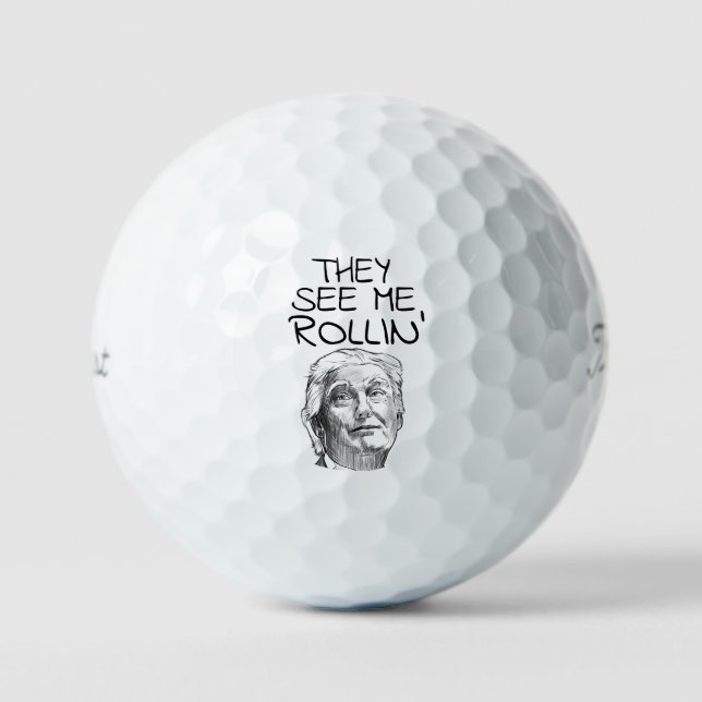 BALLES DE GOLF DONALD TRUMP FUNNY GOLF BALLS ROLLIN' (Recto)