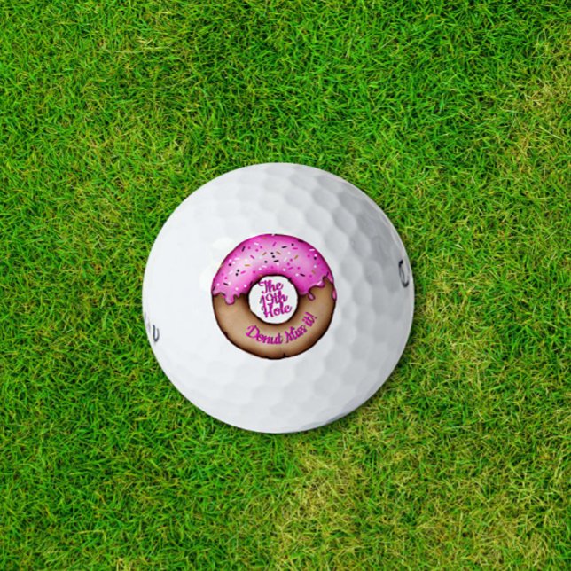 Balles De Golf Donut rose avec des arrosages Funny Golf Pun Dough (Créateur téléchargé)