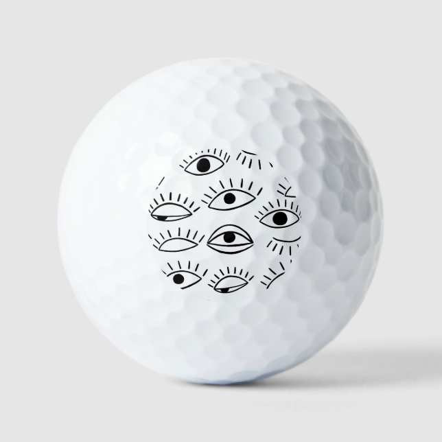 Balles De Golf Doodle eye, motif créatif sans couture. (Recto)