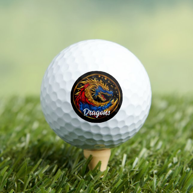 Balles De Golf Dragon chinois Orné multicolore (T-shirt Insitu)