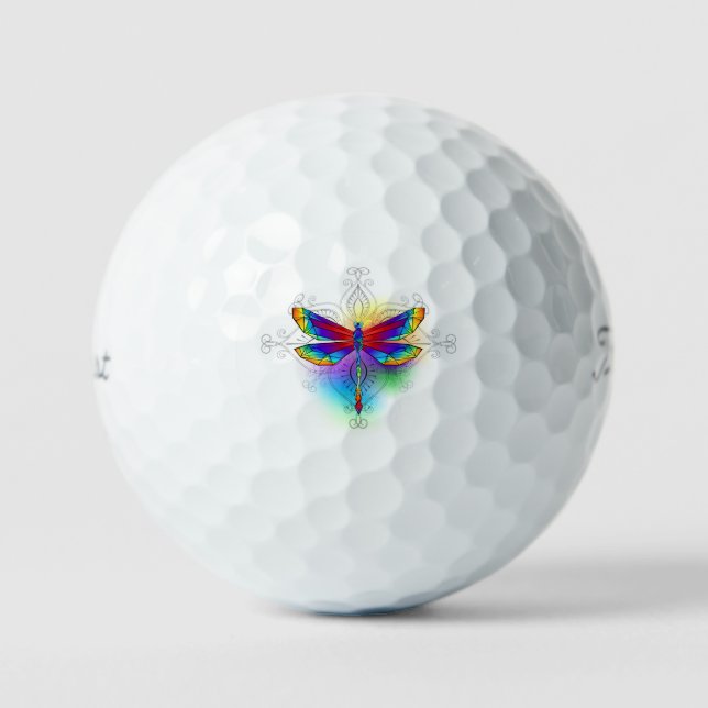 Balles De Golf Dragonfly en arc-en-ciel (Recto)