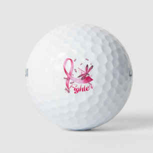 Balles De Golf Dragonfly rose Ribbon Cancer du sein