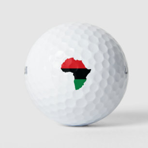 Balles De Golf Drapeau Afrique rouge, noire et verte