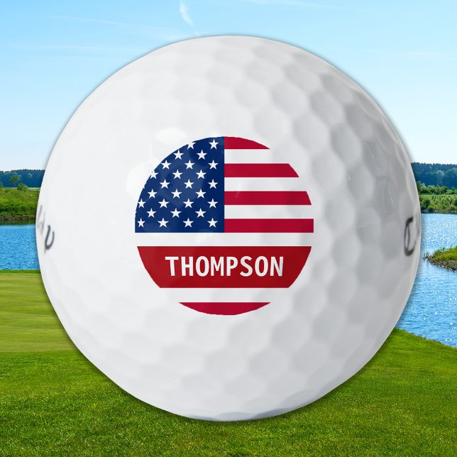 Balles De Golf Drapeau américain Personnalisé Patriotique (Créateur téléchargé)