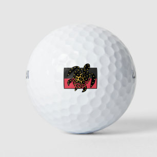 Balles De Golf Drapeau Australien Et Tortue De Mer