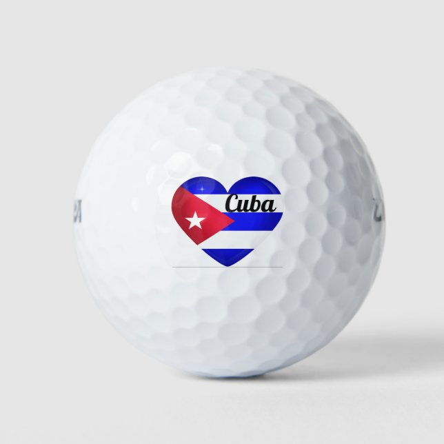 Balles De Golf Drapeau cardiaque cubain (Devant)