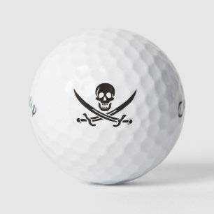 Balles De Golf Drapeau de crâne obsidien Drapeau de pirate Calico