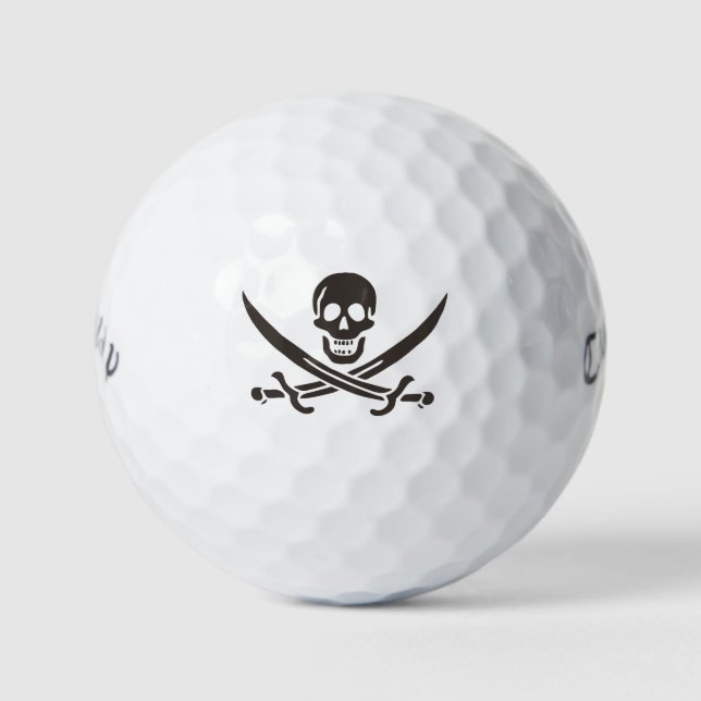Balles De Golf Drapeau de crâne obsidien Drapeau de pirate Calico (Devant)