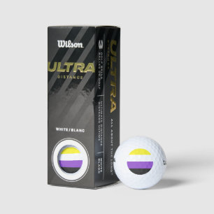 Balles De Golf Drapeau de fierté non binaire de SlipperyJoe's jau