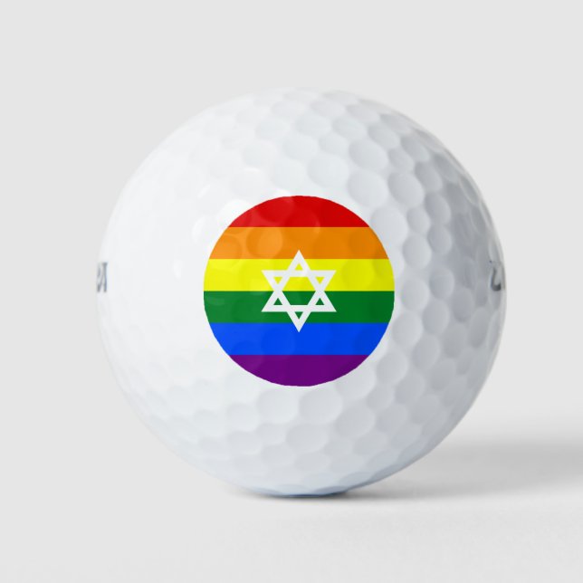 Balles De Golf Drapeau de la Gay Jewish Pride (Devant)