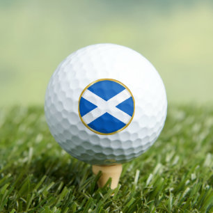 Balles De Golf Drapeau de l'Écosse dans un Cercle Doré