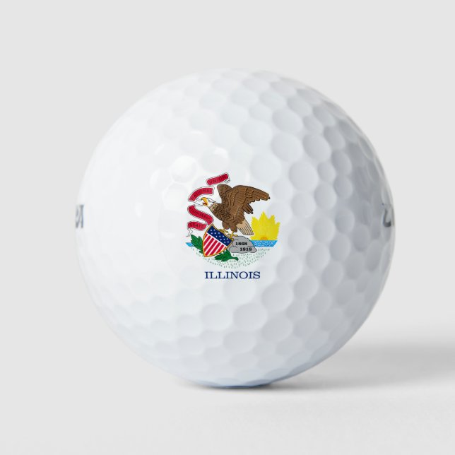 Balles De Golf Drapeau de l'Illinois (Devant)