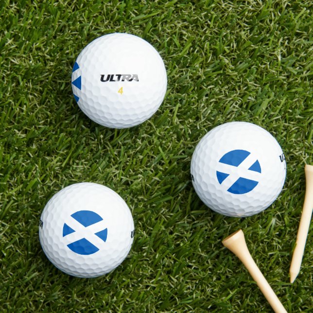 BALLES DE GOLF DRAPEAU D'ÉCOSSE CROIX BLANCHE BLEU (Herbe in situ)