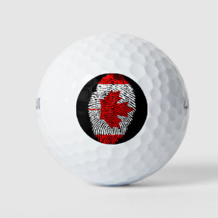 Balles De Golf Drapeau d'empreintes digitales canadien