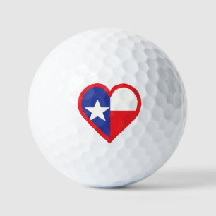 Balles De Golf Drapeau du Texas et motif de cœur