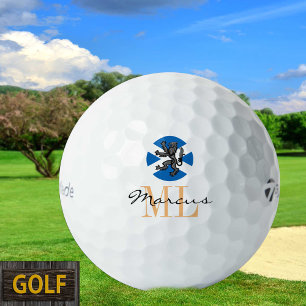 Balles De Golf Drapeau écossais monogramme, Rampant & Ecosse