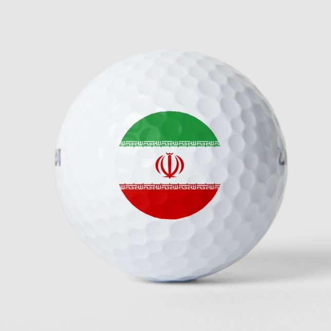 Balles De Golf Drapeau iranien (Iran) (Persan) (Devant)