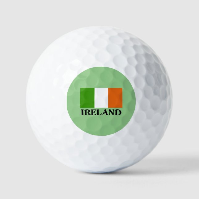 Balles De Golf drapeau irlandais, étiqueté, (Recto)