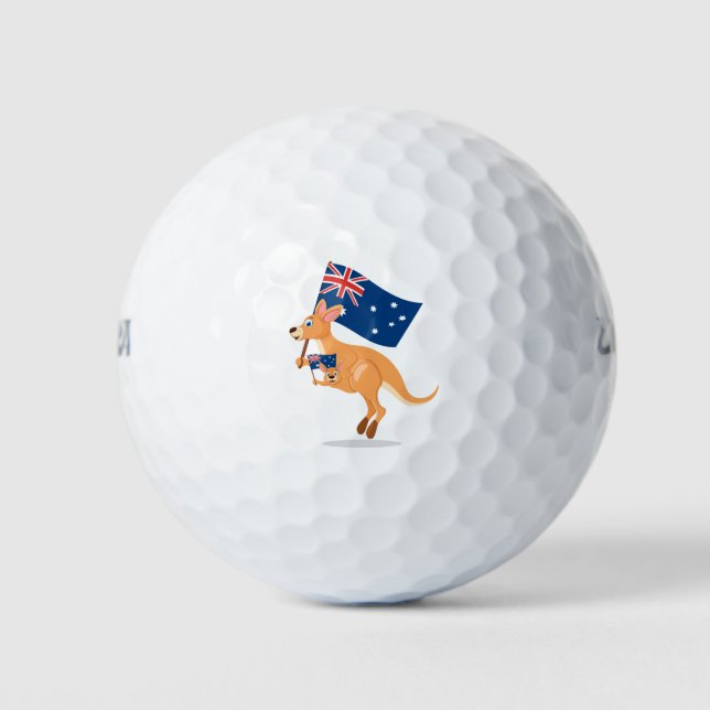 Balles De Golf drapeau kangourou australien (Devant)