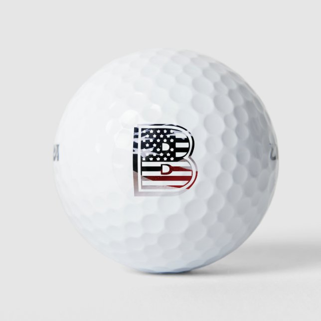 Balles De Golf Drapeau Monogramme B USA (Devant)