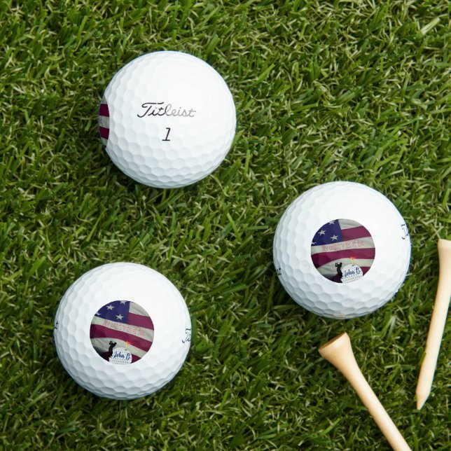 Balles De Golf Drapeau personnalisable de Golfer Patriotique (Herbe in situ)