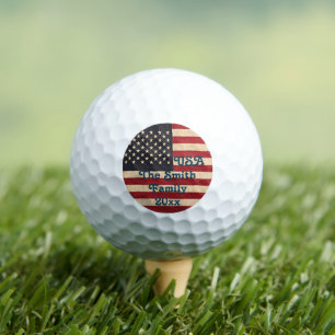 Balles De Golf Drapeau vintage américain Patiné