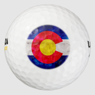 Balles De Golf Drapeau vintage patiné d'état du Colorado