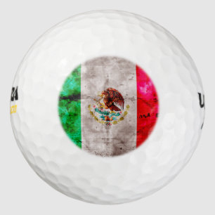 Balles De Golf Drapeau vintage patiné du Mexique