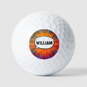 Balles De Golf Drôle cool de bande dessinée nom personnalisé tend
