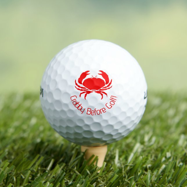 Balles De Golf Drôle Crabby Avant Golf Red Golf Balls (T-shirt Insitu)