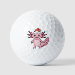Balles De Golf Drôle de chapeau de Noël Santa Axolotl Xmas tenue