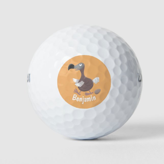 Balles De Golf Drôle dessin animé d'oiseau de dodo (Devant)