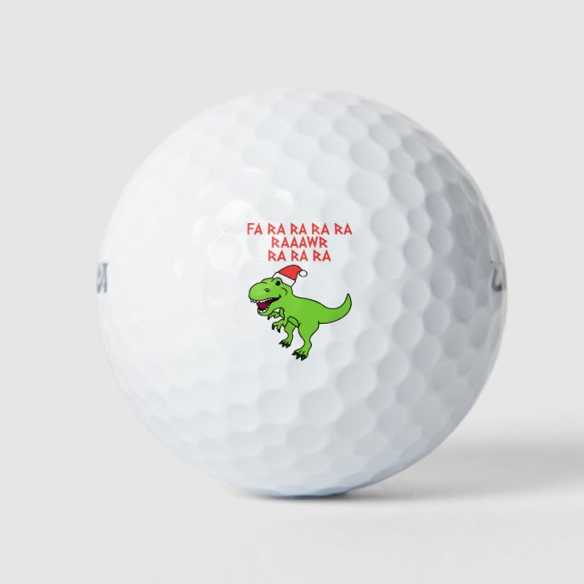 Balles De Golf Drôle dinosaure de Noël (Devant)
