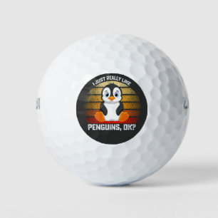 Balles De Golf Drôle J'Aime Vraiment Les Pingouins OK