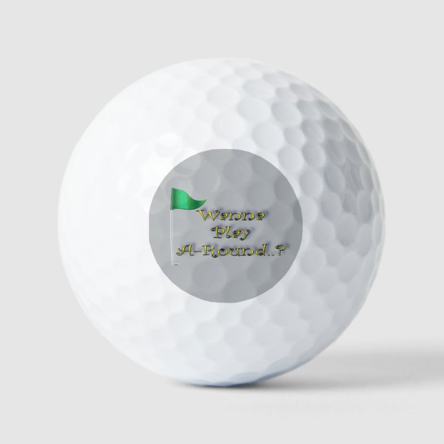 Balles De Golf Drôle "Jouer une ronde" ⛳ 😂 (Recto)