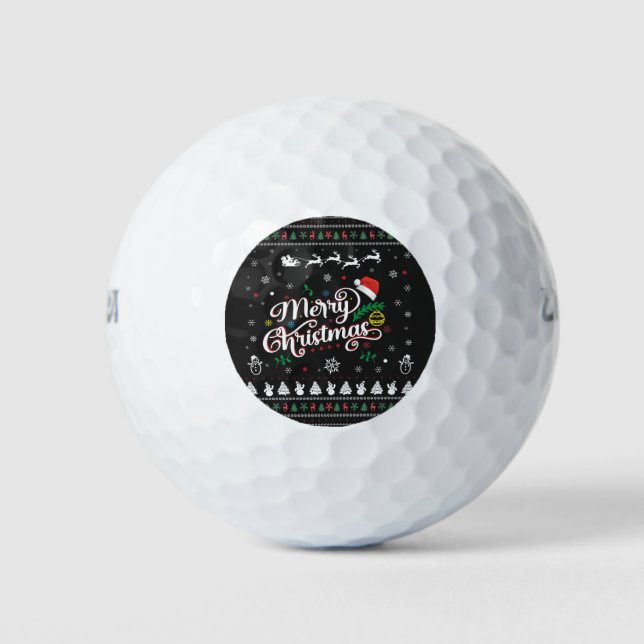 Balles De Golf Drôle Mauvais Joyeux Noël (Devant)