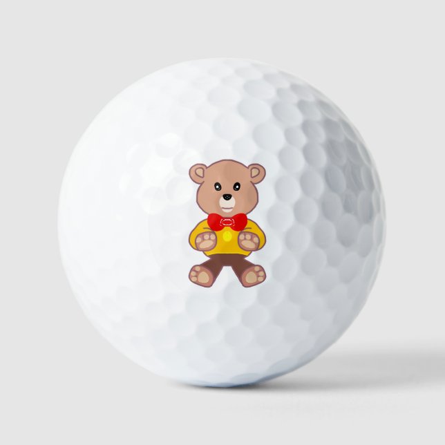 Balles De Golf Drôle mignon Bowtie Teddy Balls de golf (Recto)