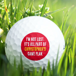 Balles De Golf Drôle Nom Personnalisé Rouge Perdu