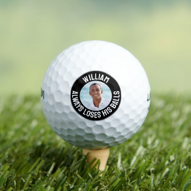 Balles De Golf Drôle Photo Personnalisée Et Nom Perdu (T-shirt Insitu)