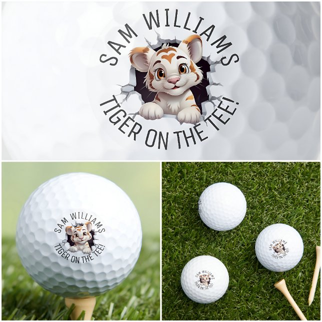 Balles De Golf Drôle Pun & Nom, Mignonne Tigre, Pour Lui, Elle, I (Créateur téléchargé)