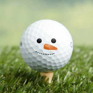 Balles De Golf Drôle Snowman Face Golfer Cadeau