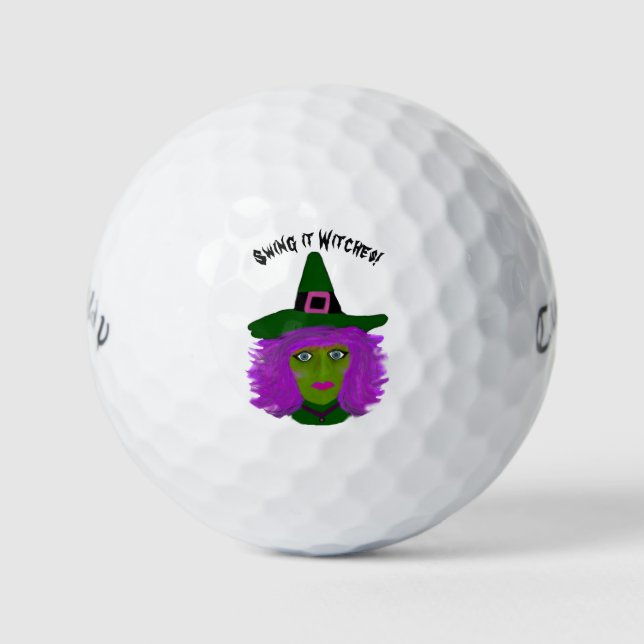 Balles De Golf Drôle Sorcière Halloween Golf Balls (Devant)