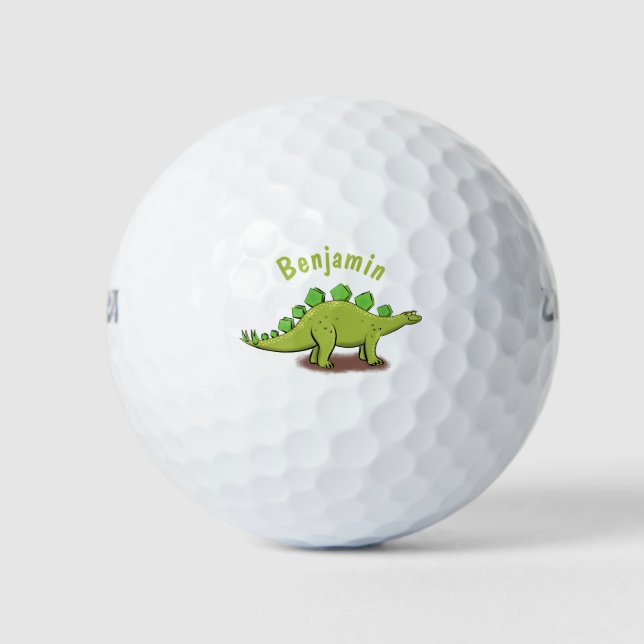 Balles De Golf Drôle stegosaurus dinosaure dessin animé (Devant)