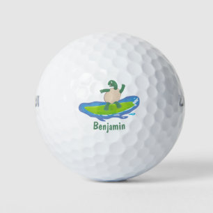 Balles De Golf Drôle tortue vague de surf dessin animé