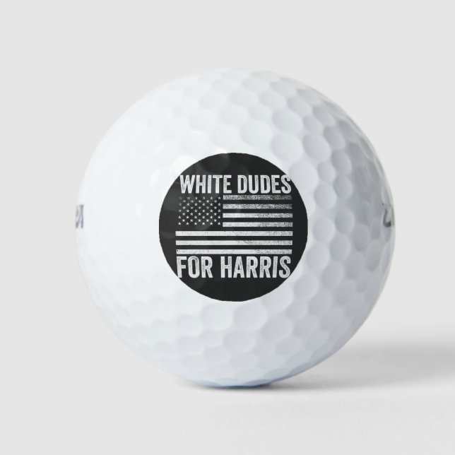 Balles De Golf Dudes Blanches Pour Kamala Harris 2024 (Devant)