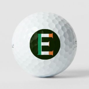 Balles De Golf E Monogramme superposé sur le drapeau irlandais tp