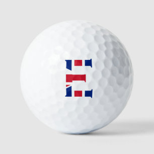 Balles De Golf E Monogramme superposé sur Union Jack Flag via gbc